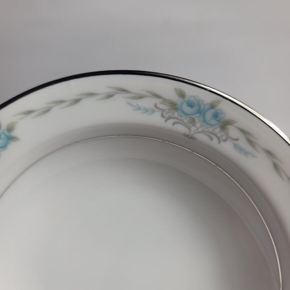 FOUR Style House Corsage Fruit Bowls Blue Roses with Gray Vines 5 1/2 Inch - Picture 13 of 16